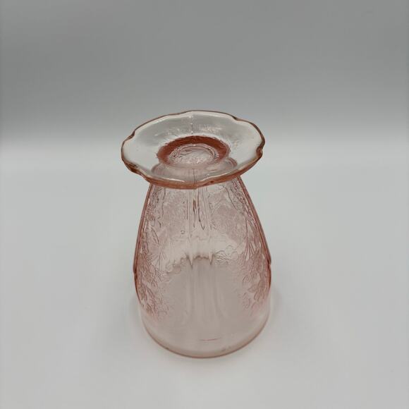 Jeannette Glass Cherry Blossom Pink Depression Footed Glass - Picture 3 of 6